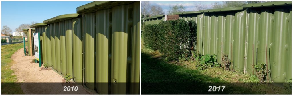 Evolution d'une clôture Ecol'eaumur entre 2010 et 2017.
